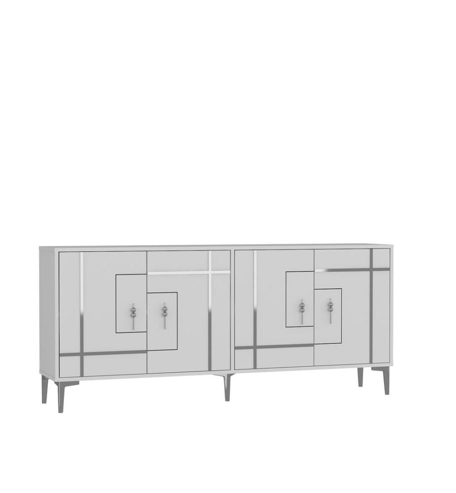 Konsole, Weiss, Silber, 100 % MELAMINBESCHICHTETE SPANPLATTE