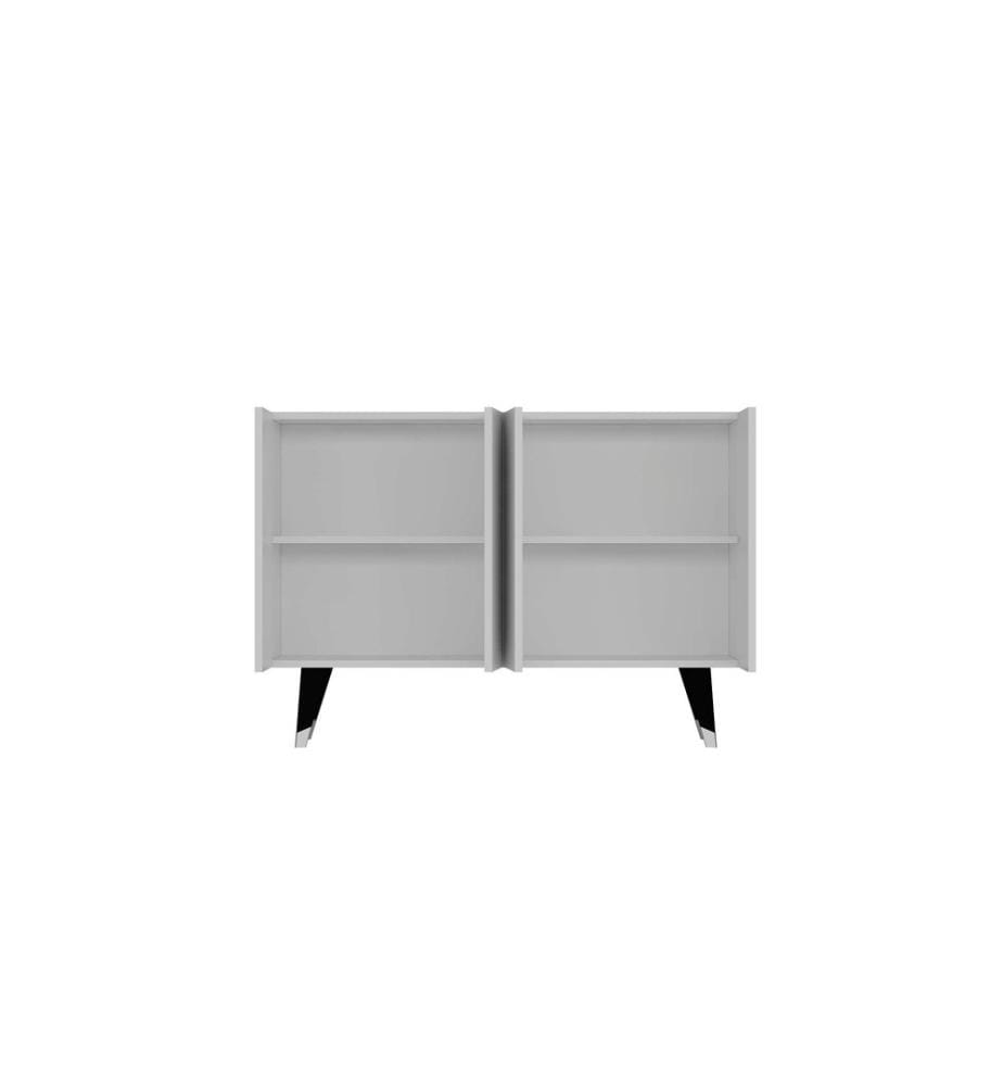 Console, blanc, noir, argent, PANNEAU DE PARTICULES ENTIÈREMENT RECOUVERT DE MÉLAMINE