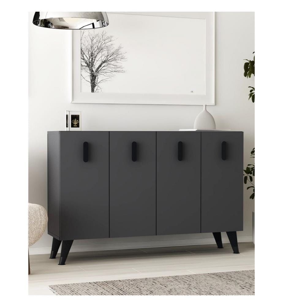 Console, anthracite, panneau de particules 100 % mélaminé