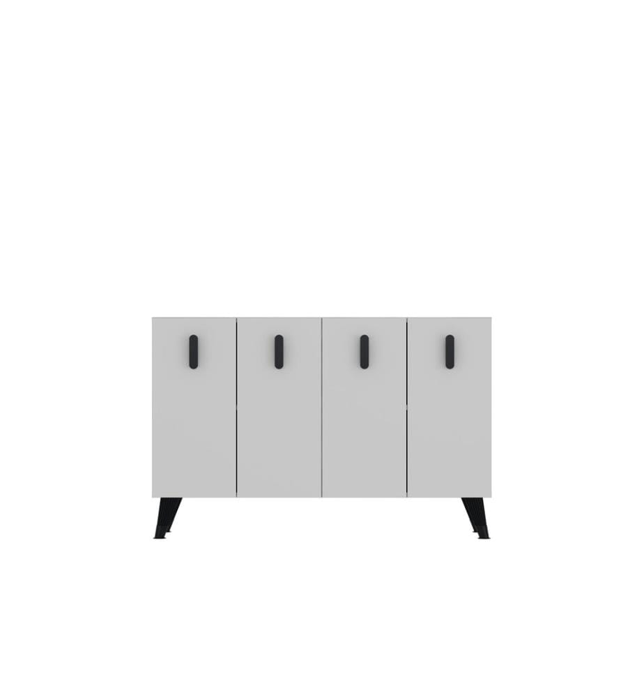 Console, blanc, panneau de particules 100 % mélaminé