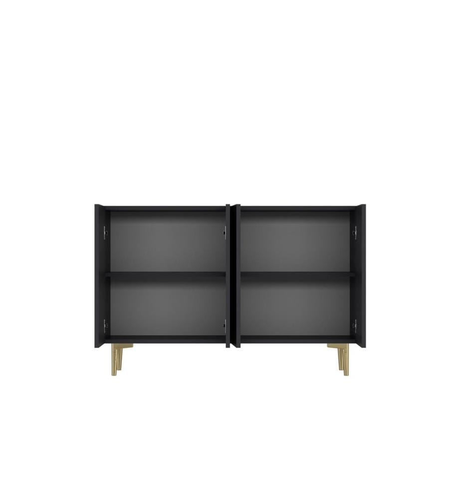 Console, anthracite, doré, PANNEAU DE PARTICULES ENTIÈREMENT RECOUVERT DE MÉLAMINE