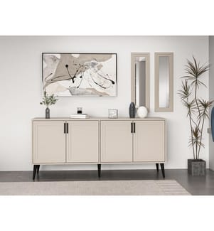 Console, grès, PANNEAU DE PARTICULES 100 % REVÊTU DE MÉLAMINE, miroir