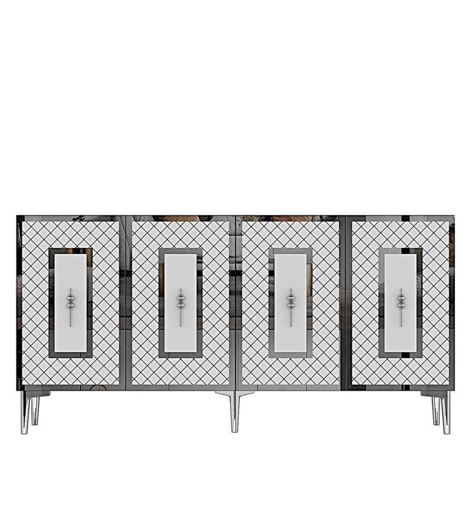 Konsole, Weiss, Silber, 100 % MELAMINBESCHICHTETE SPANPLATTE