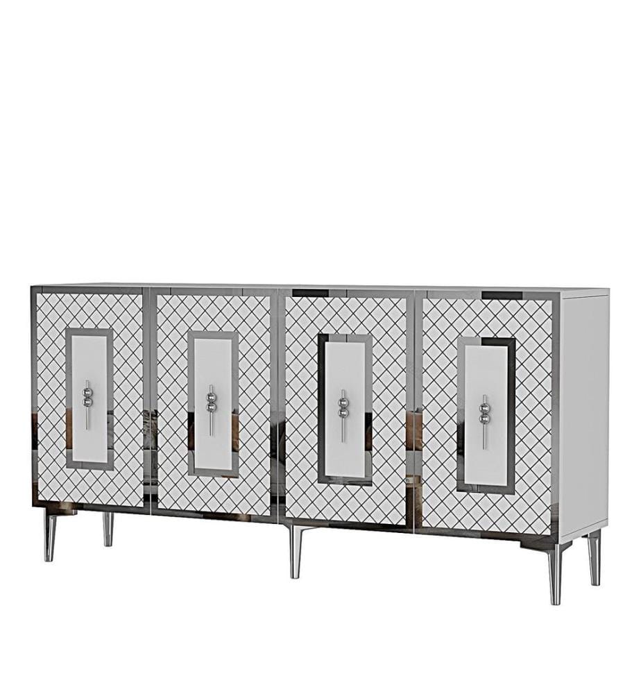 Konsole, Weiss, Silber, 100 % MELAMINBESCHICHTETE SPANPLATTE