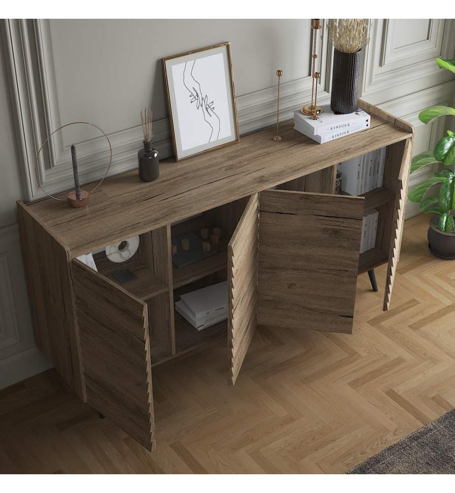 Console, noyer, 100 % aggloméré