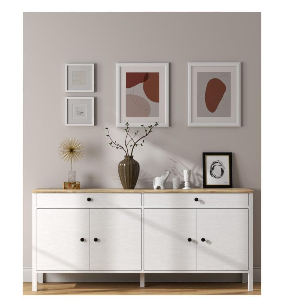 Console, Wooden, White, 100% MELAMINE COATED PARTICLE BOARD