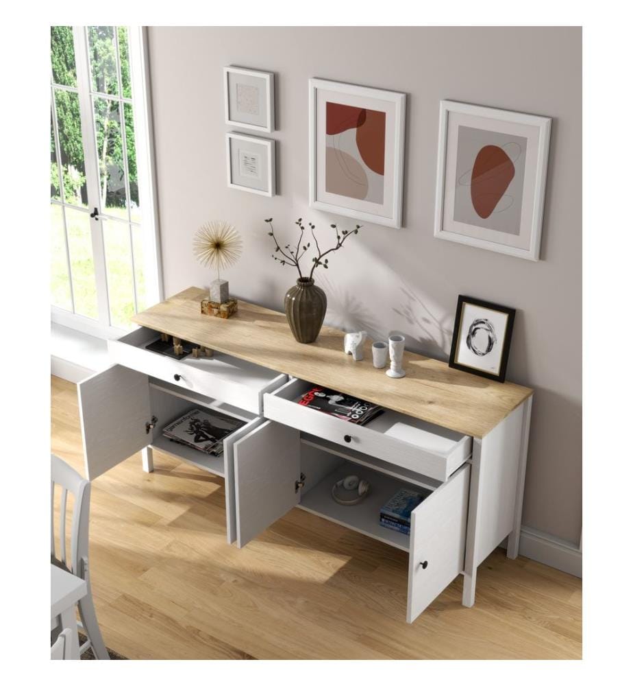 Console, Wooden, White, 100% MELAMINE COATED PARTICLE BOARD