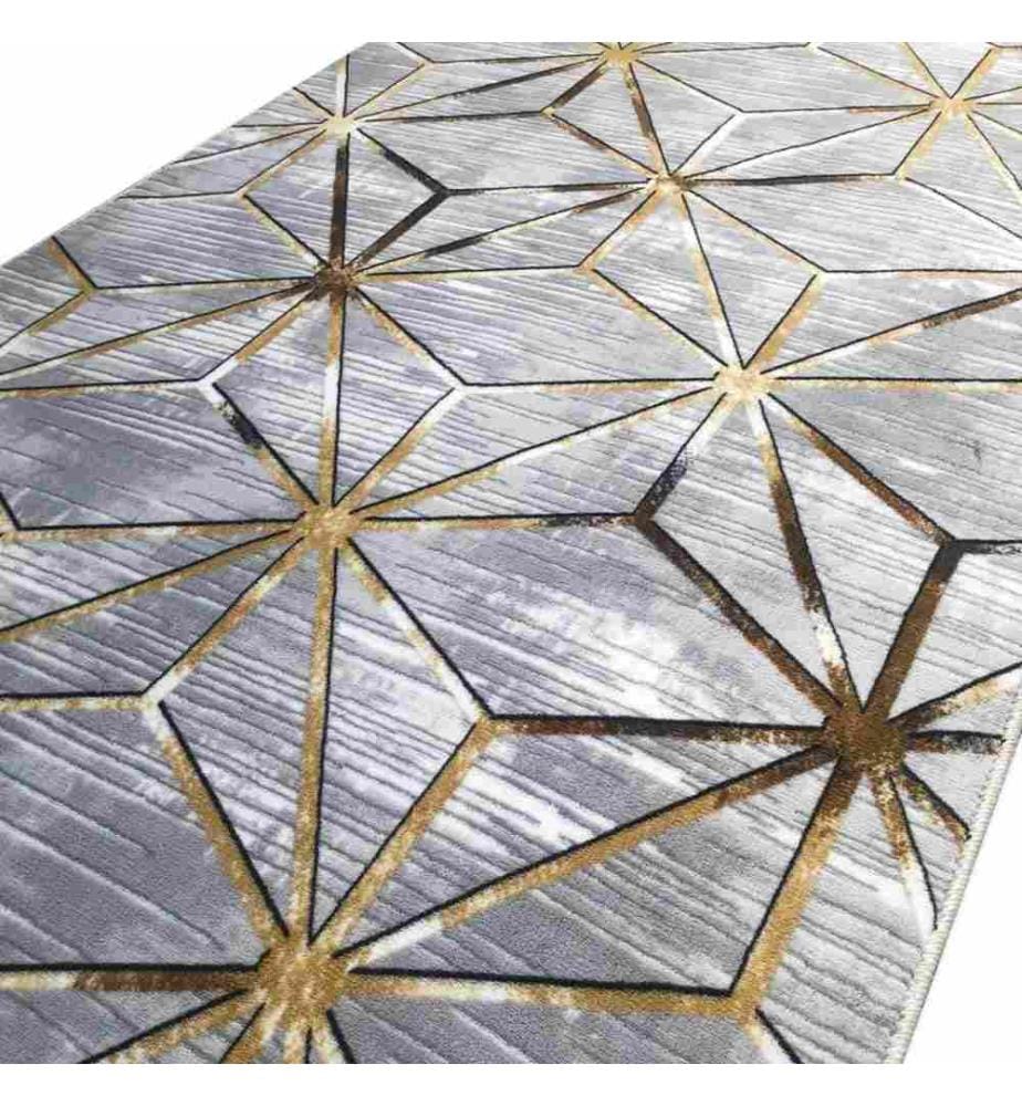 Hallenteppich, 120 x 350, , Grau, Gold, Polyester, 1500 gr-m²,