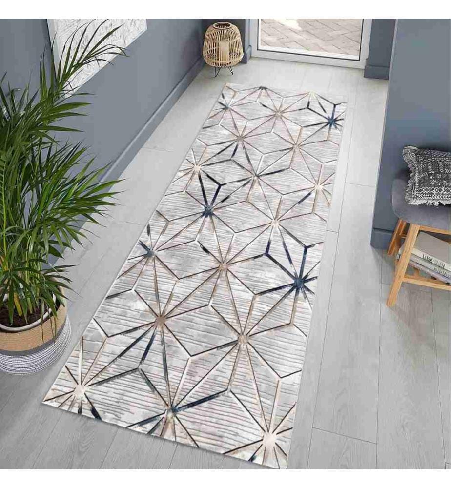 Hallenteppich, 120 x 400, , Grau, Blau, Polyester, 1500 gr-m²,