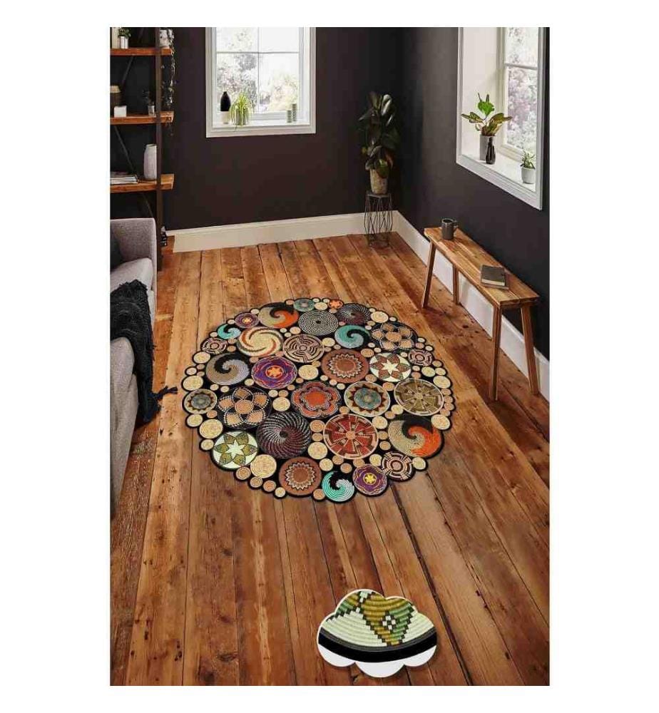 Teppich, 110 cm, , Multicolor, Polyester, 850 gr-m²,