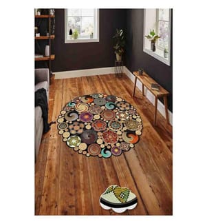 Tappeto, 110 cm, , Multicolore, Poliestere, 850 gr-m²,