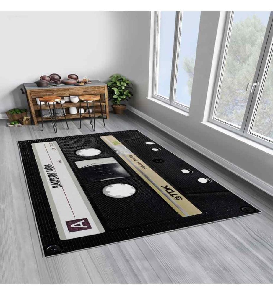 Teppich, 120 x 180, , Schwarz, 70% Baumwolle - 30% Polyester, 1435 gr-m²,