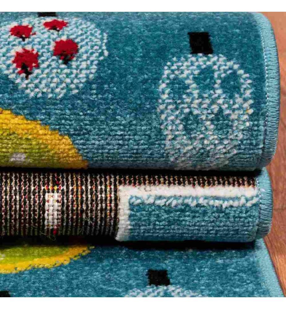 Moquette, 140 x 200, , Bleu, Gris, Jaune, Rouge, Vert, 60% Polypropylène - 40% Jute, 1700 gr-m²,