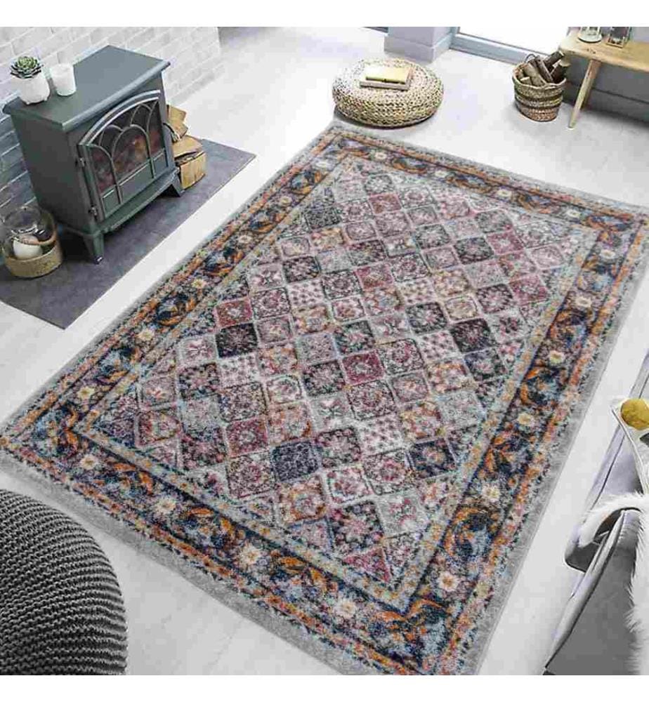 Teppichboden, 120 x 180, , Creme, Blau, Polyester, 1500 gr-m²,