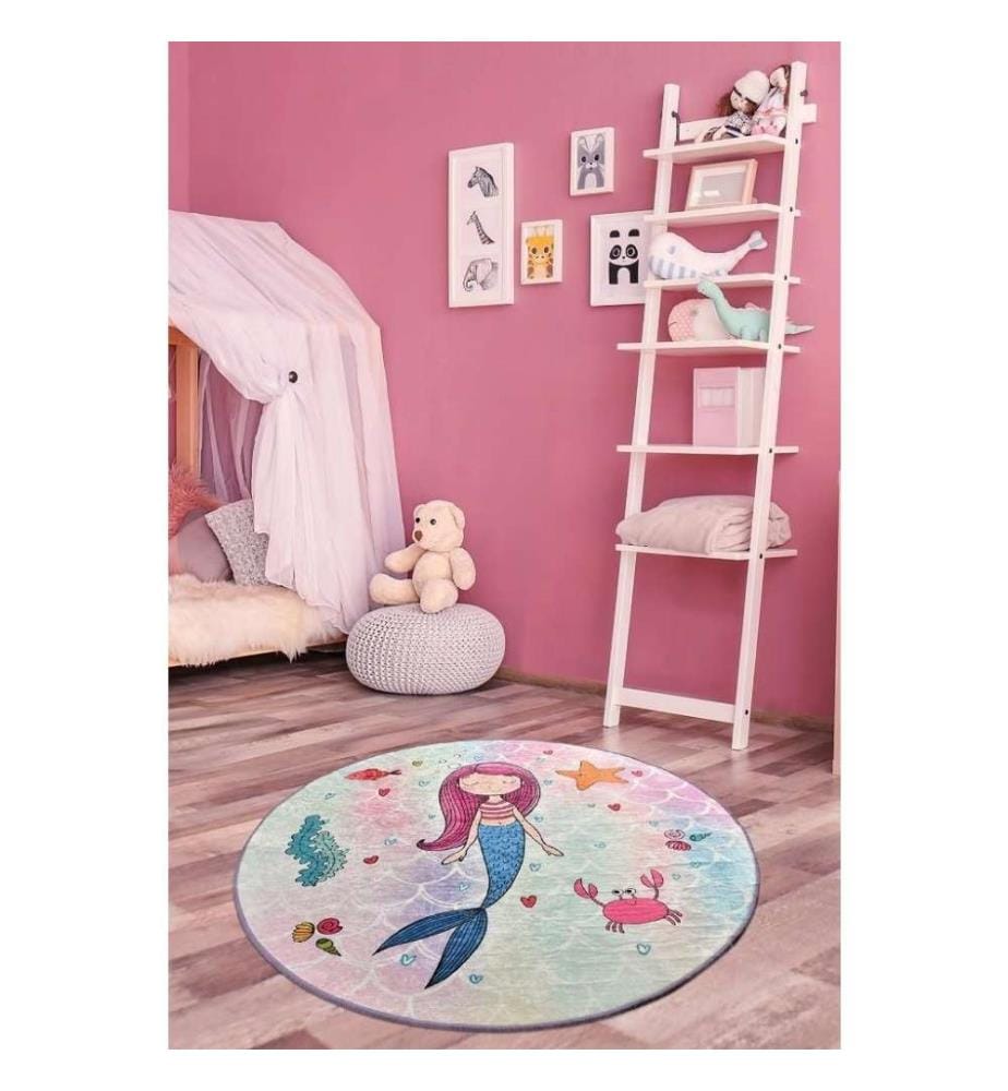 Tappeto, 140 cm, , Multicolore, 50% tessuto di velluto - 50% poliestere, altezza pelo 4 mm
