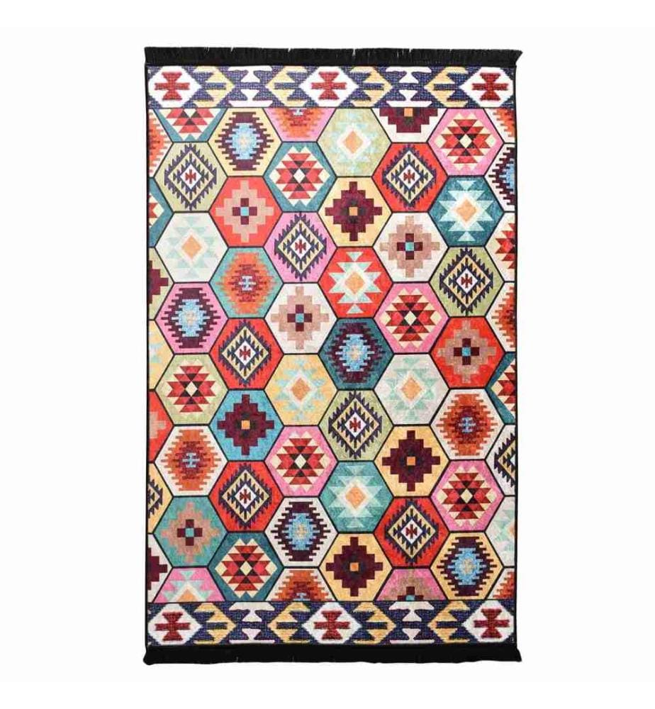 Tappeto, 140 x 190, , Multicolore, 50% tessuto di velluto - 50% poliestere, altezza pelo 4 mm