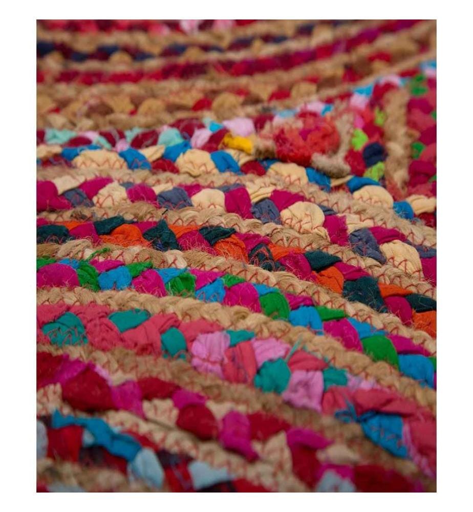 Tappeto da sala, 150 x 150, , Multicolore, Juta, Tessuto a mano