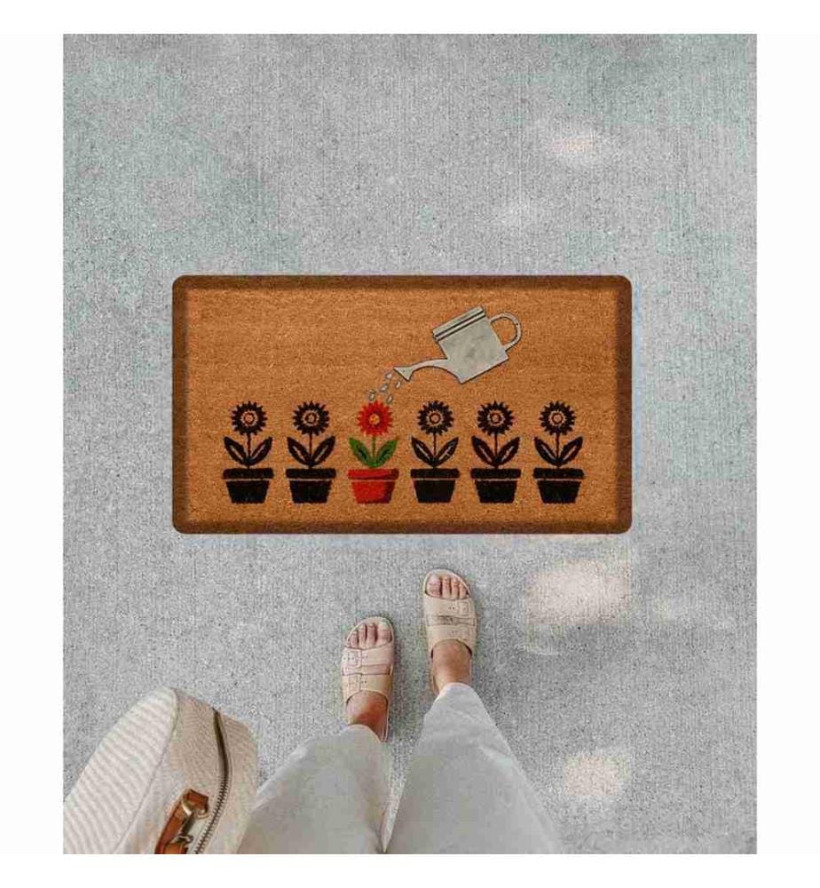 Pvc Doormat, Brown, Pu Leather, Non-Slip Underside