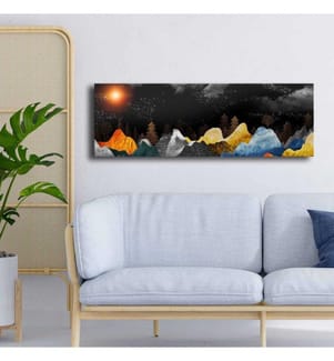 Peinture décorative sur toile, Multicolore, 100% toile, cadre en bois de pin