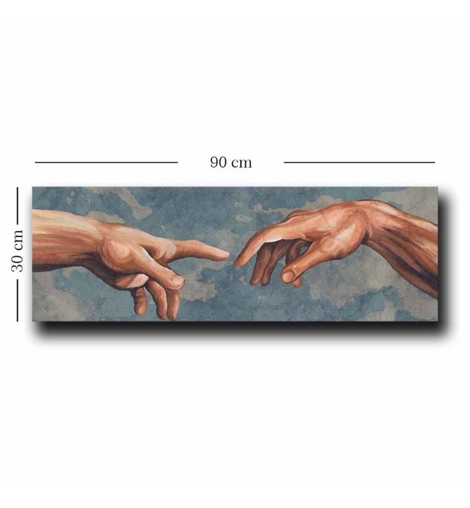 Peinture décorative sur toile, nue, bleue, beige, 100% toile, cadre en bois de pin