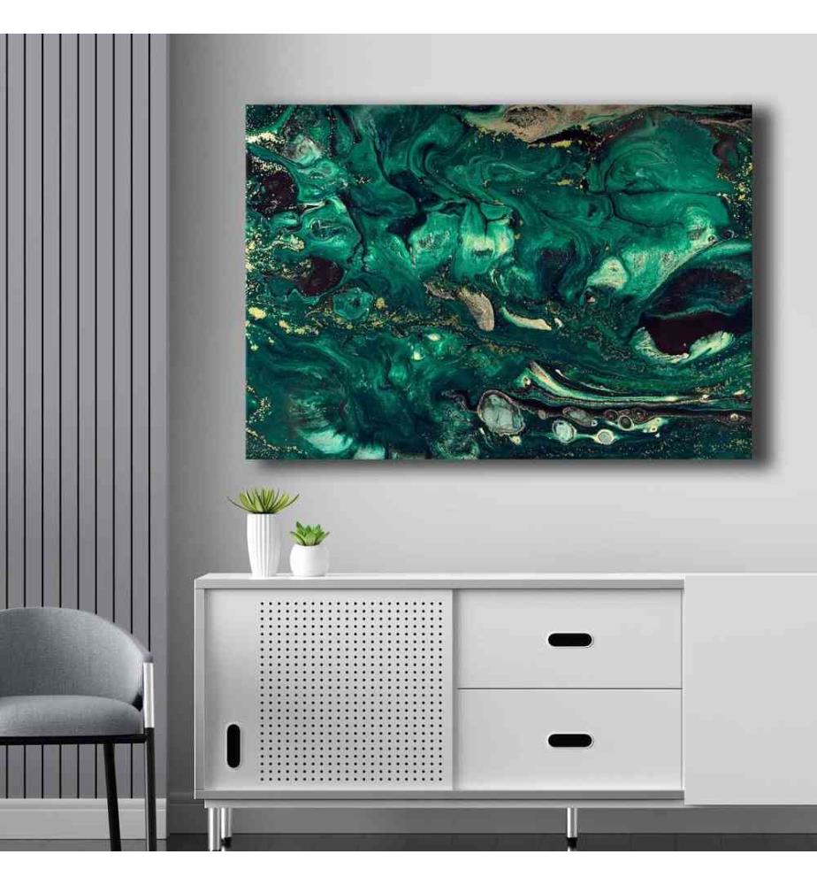Decorative Canvas Painting, Green, Cream, Gold, Black, 100% Canvas , Pine Wood Frame