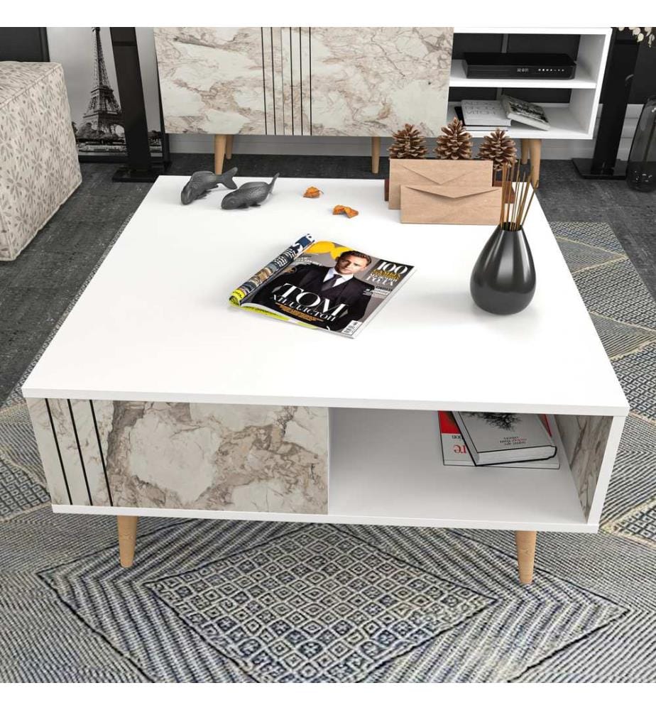 Coffee Table, White, Melamine Coated Particle Board