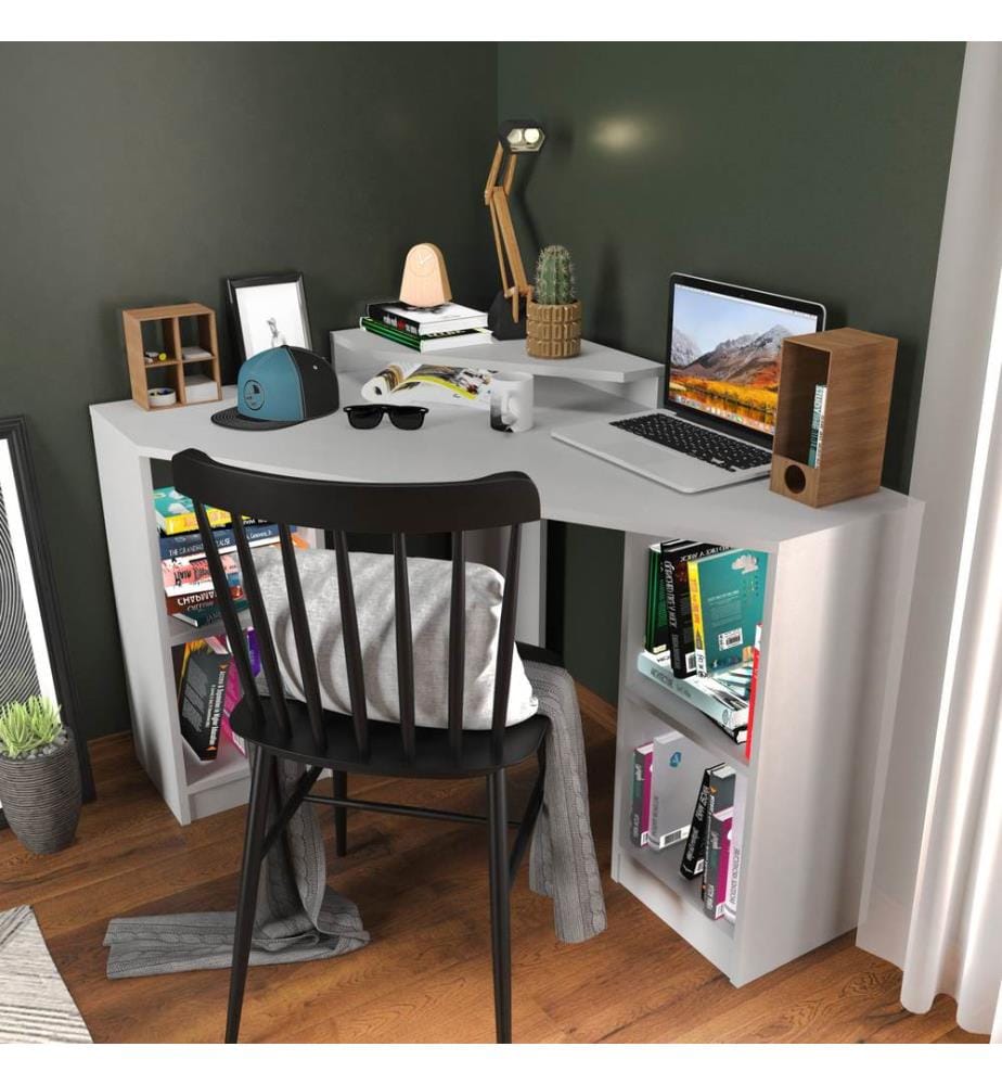 Study Desk, White, Melamine Coated Particle Board