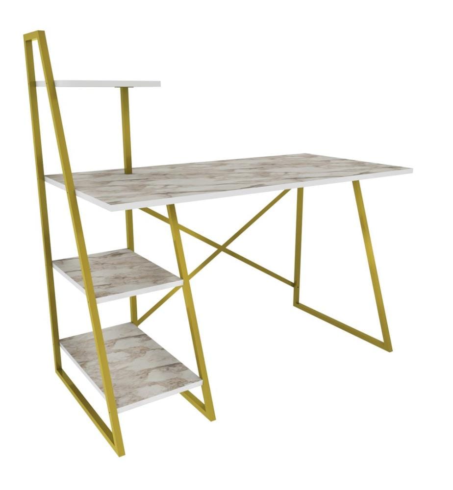 Study Desk, WhiteGold, Melamine Coated Particle Board