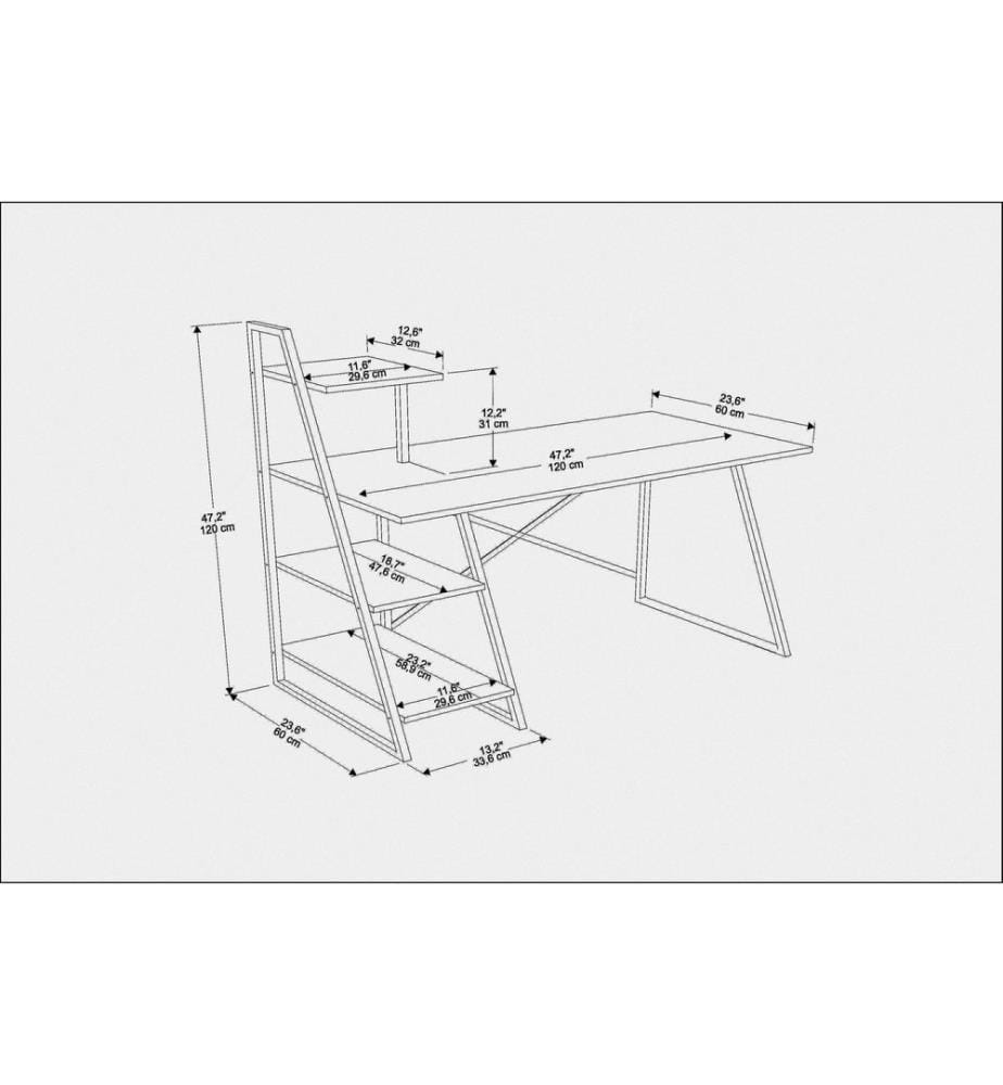 Study Desk, WhiteGold, Melamine Coated Particle Board