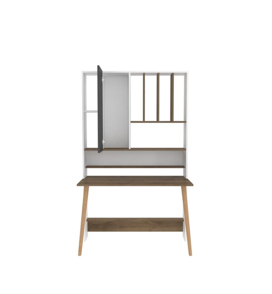Weiss,Nussbaumfarbe, Couchtische, 196,6X120X60 cm, Melaminbeschichtete Partikelplatte