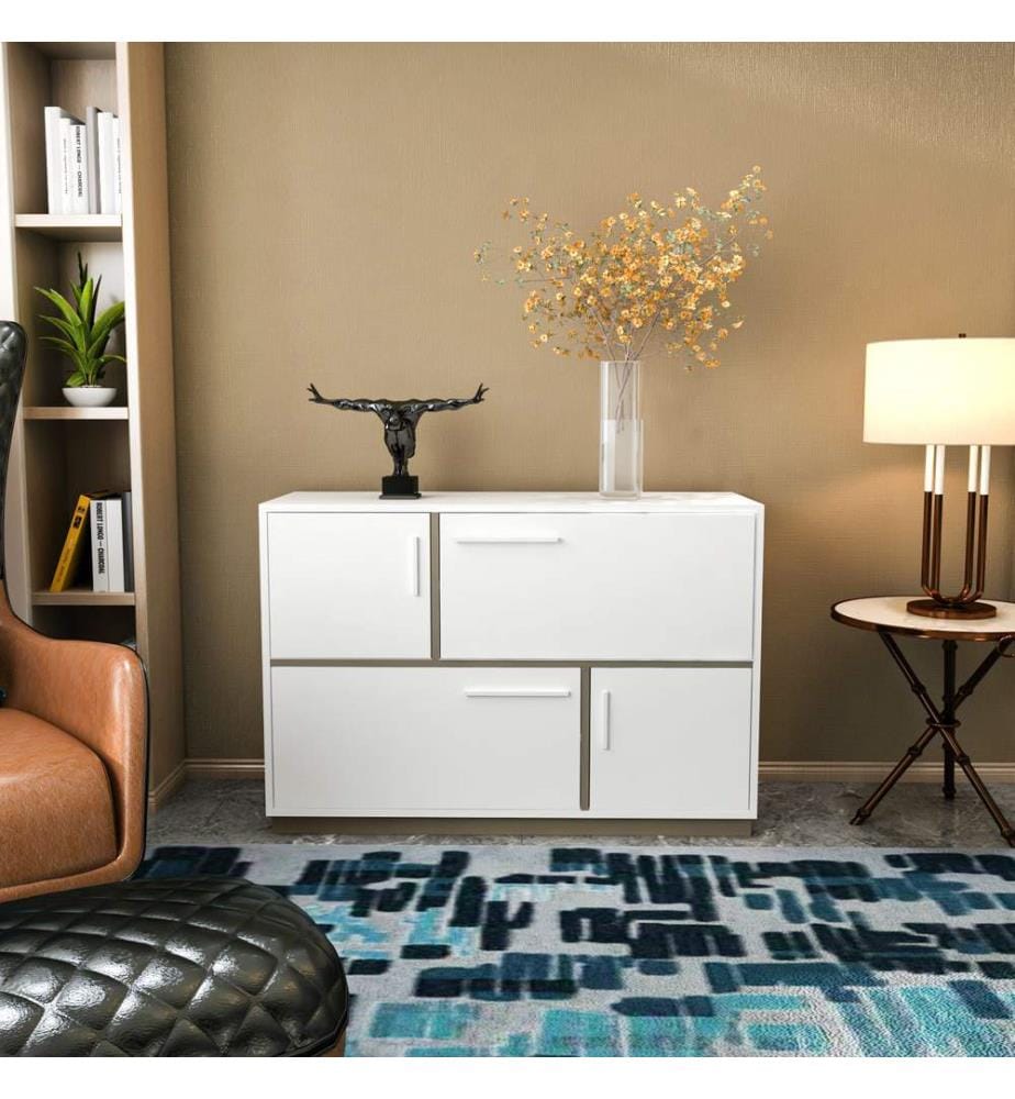 Console, WhiteGrey, Melamine Coated Particle Board
