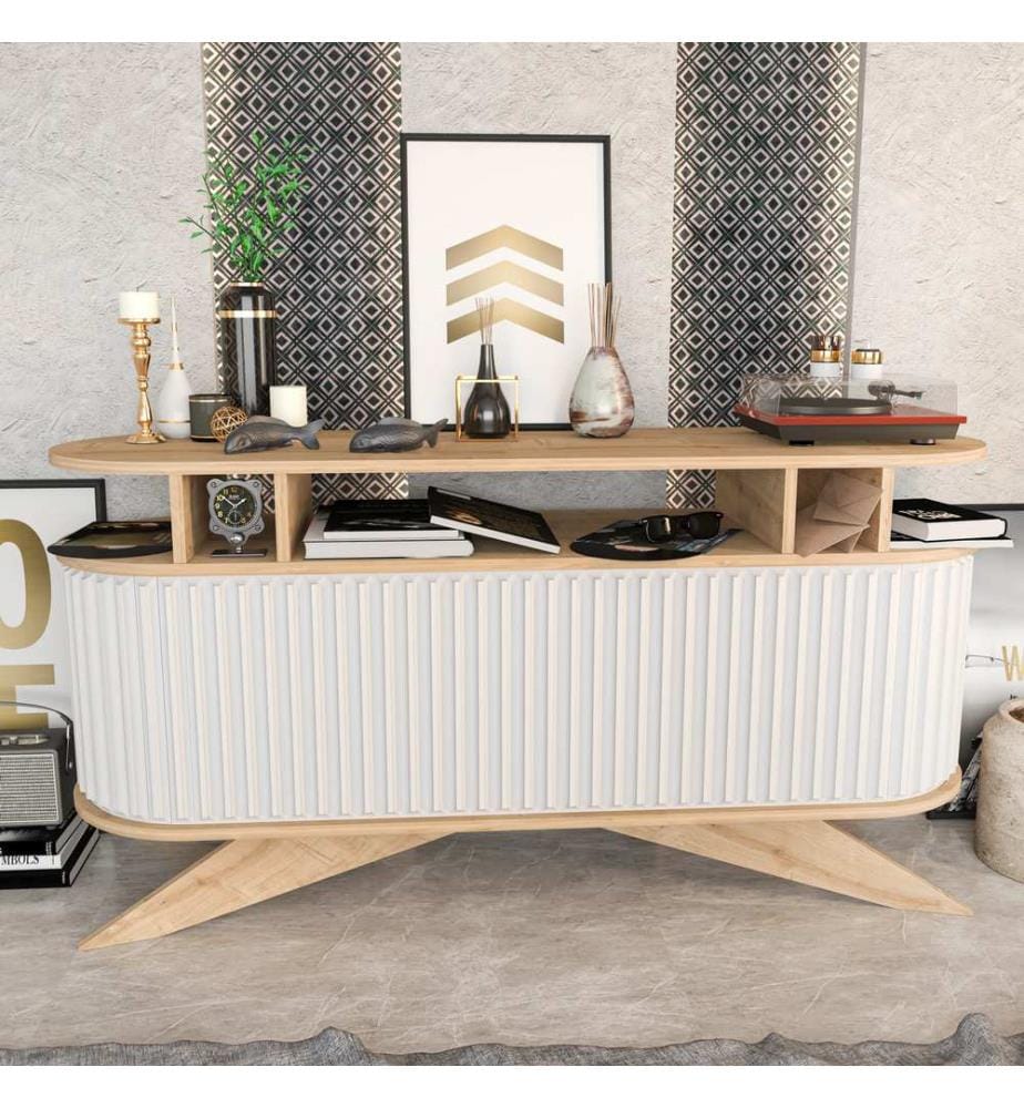 Sideboard, OakWhite, Melamine Coated Particle Board