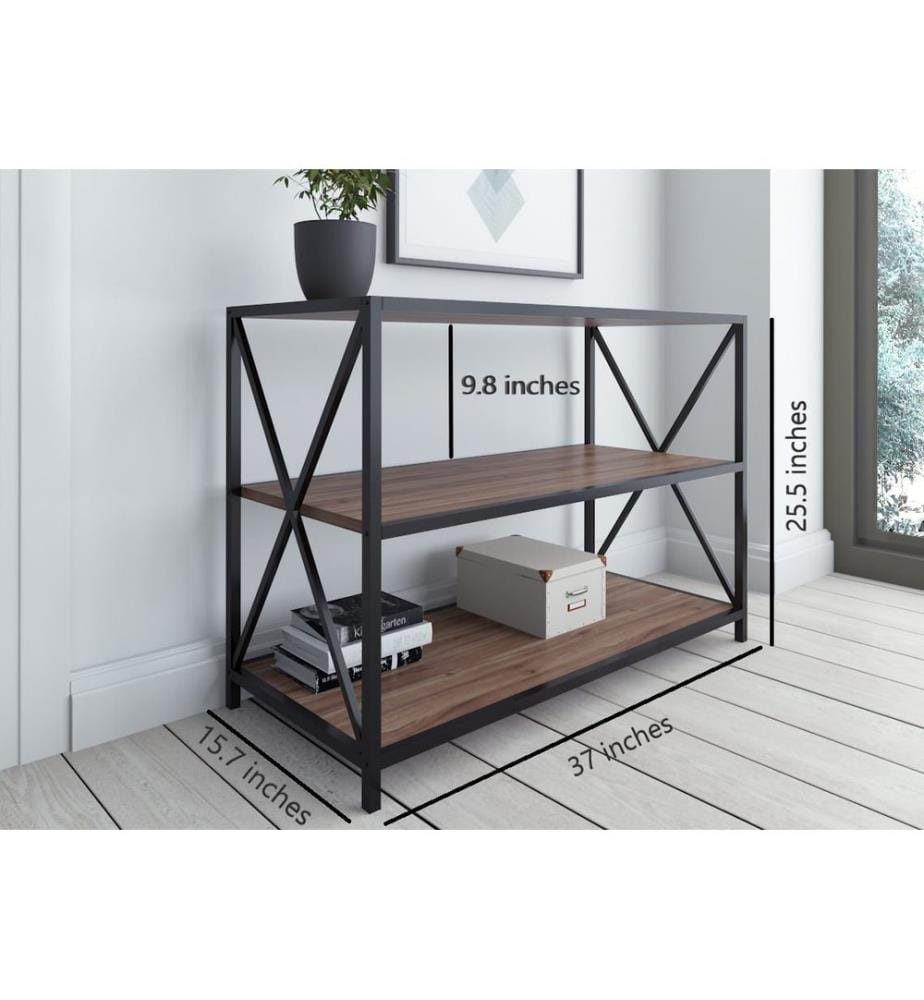 Sideboard, WalnutBlack, Melamine Coated Particle Board