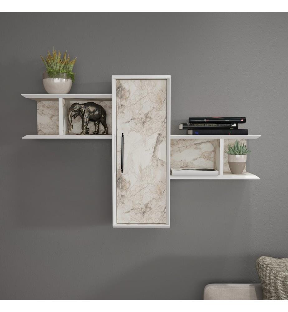 Blanc, Étagères Murales, 51,8X118,6X35 cm, Plaque De Particules Enrobée De Mélamine