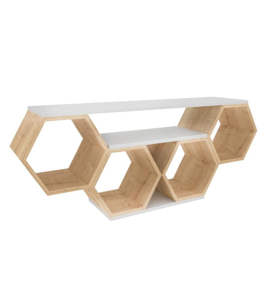 Blanc, Armoires Tv, 55,5X140X29,6 cm, Plaque De Particules Enrobée De Mélamine