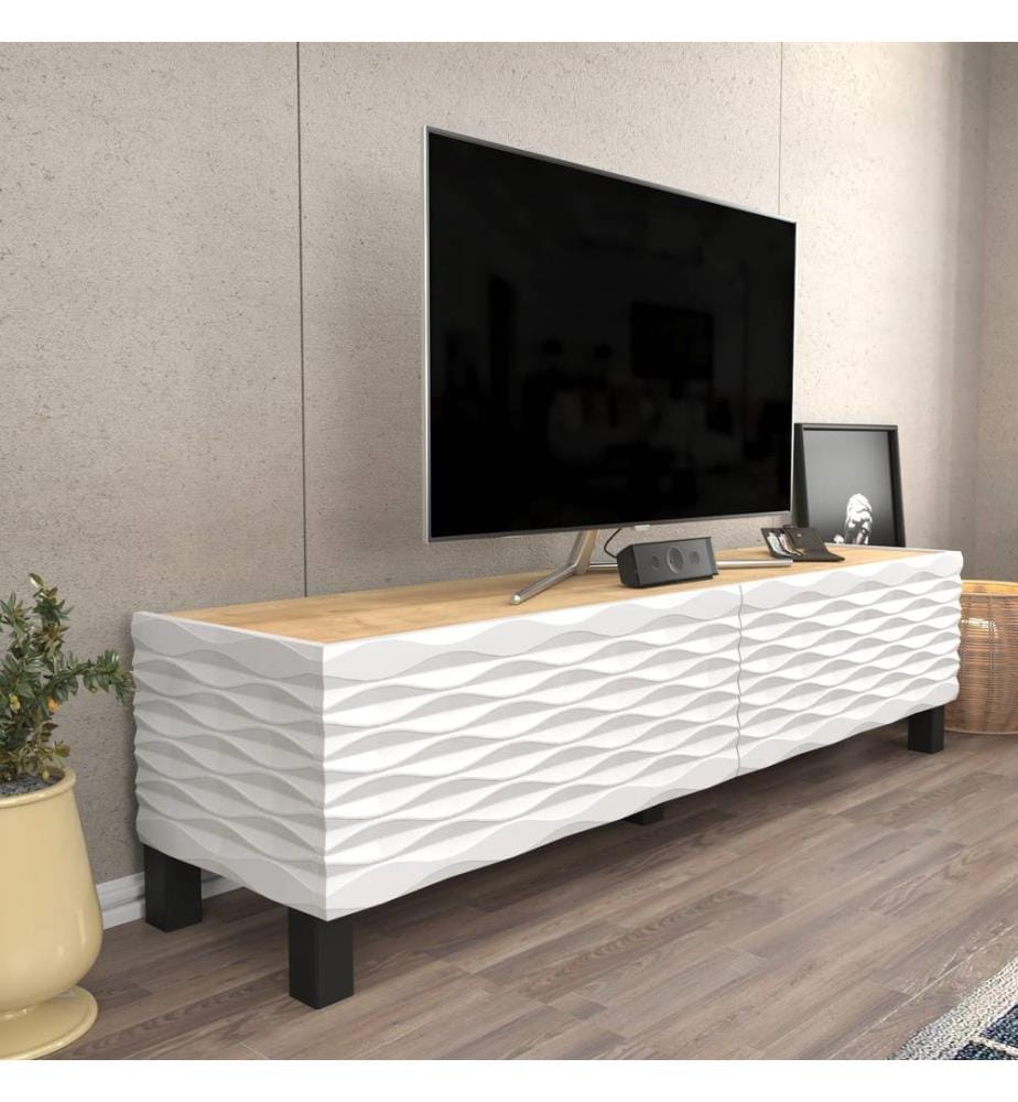 TV Stand, SapphireWhite, Melamine Coated Particle Board