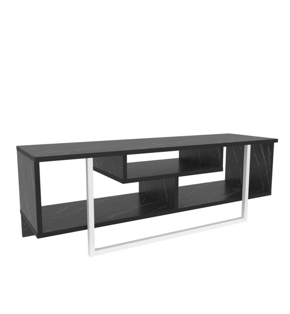 Schwarz,Weiss, Tv Schränke, 40,2X120X35,2 cm, Melaminbeschichtete Partikelplatte