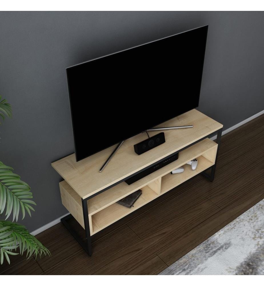 Noir, Chêne, Armoires De Télévision, 49,9X110X35 cm, Plaque De Particules Enrobée De Mélamine