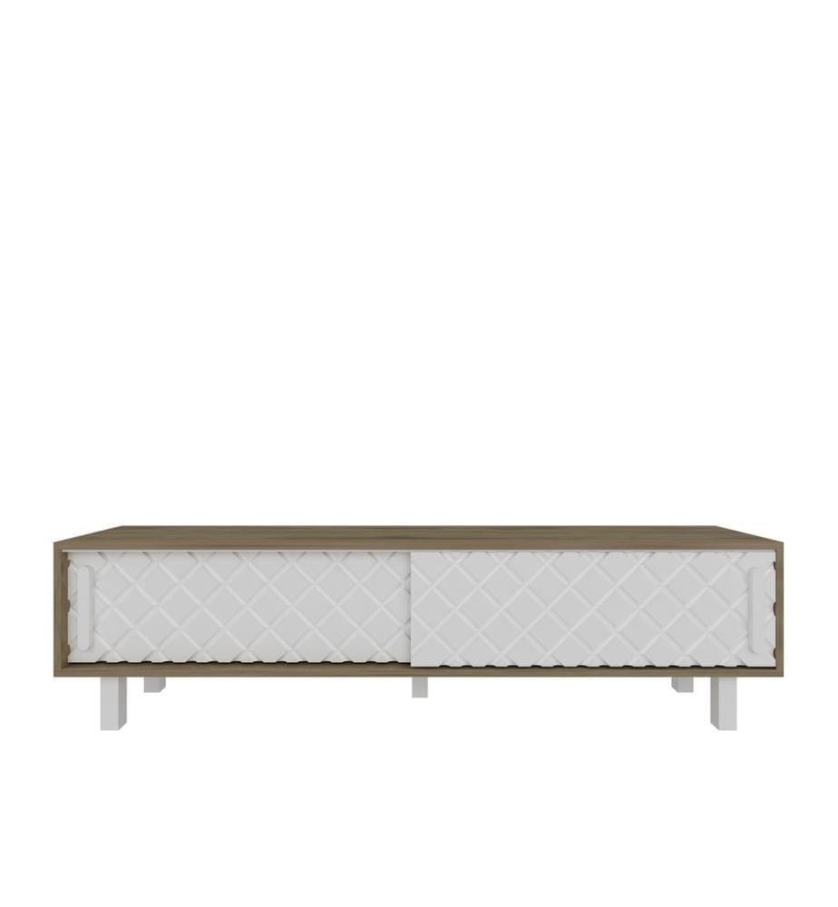 Eichenfarbig,Weiss, Tv Schränke, 48,2X180X35 cm, Melaminbeschichtete Partikelplatte