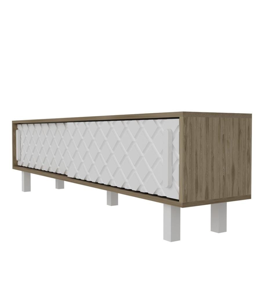 Eichenfarbig,Weiss, Tv Schränke, 48,2X180X35 cm, Melaminbeschichtete Partikelplatte