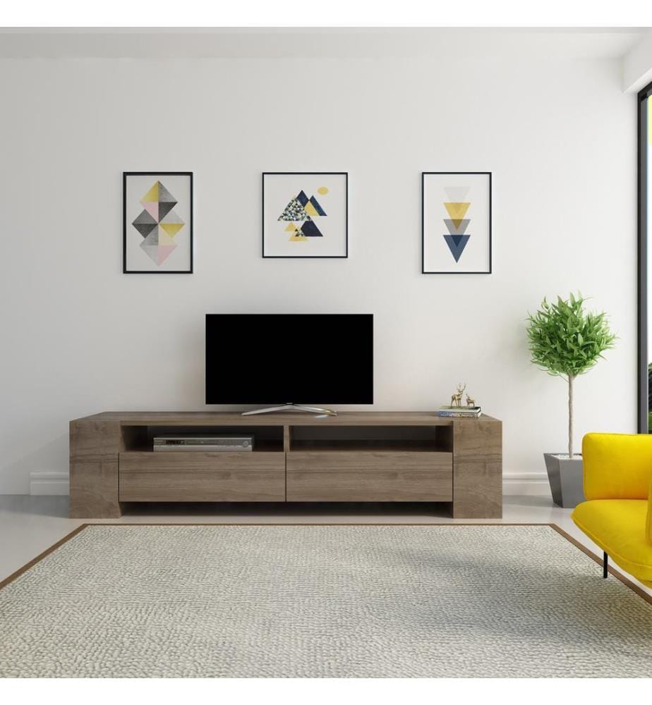Couleur Noyer, Armoires Tv, 35X155X35 cm, Plaque De Particules Enrobée De Mélamine