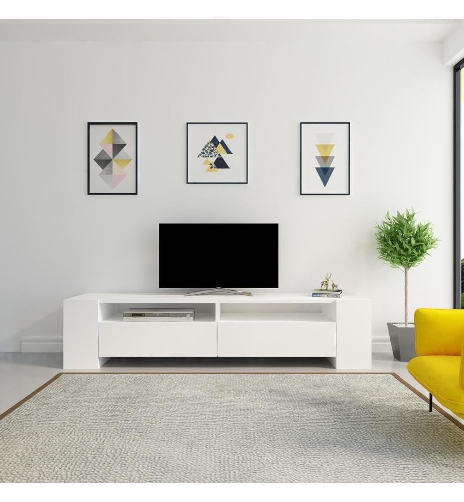 Weiss, Tv Schränke, 35X155X35 cm, Melaminbeschichtete Partikelplatte