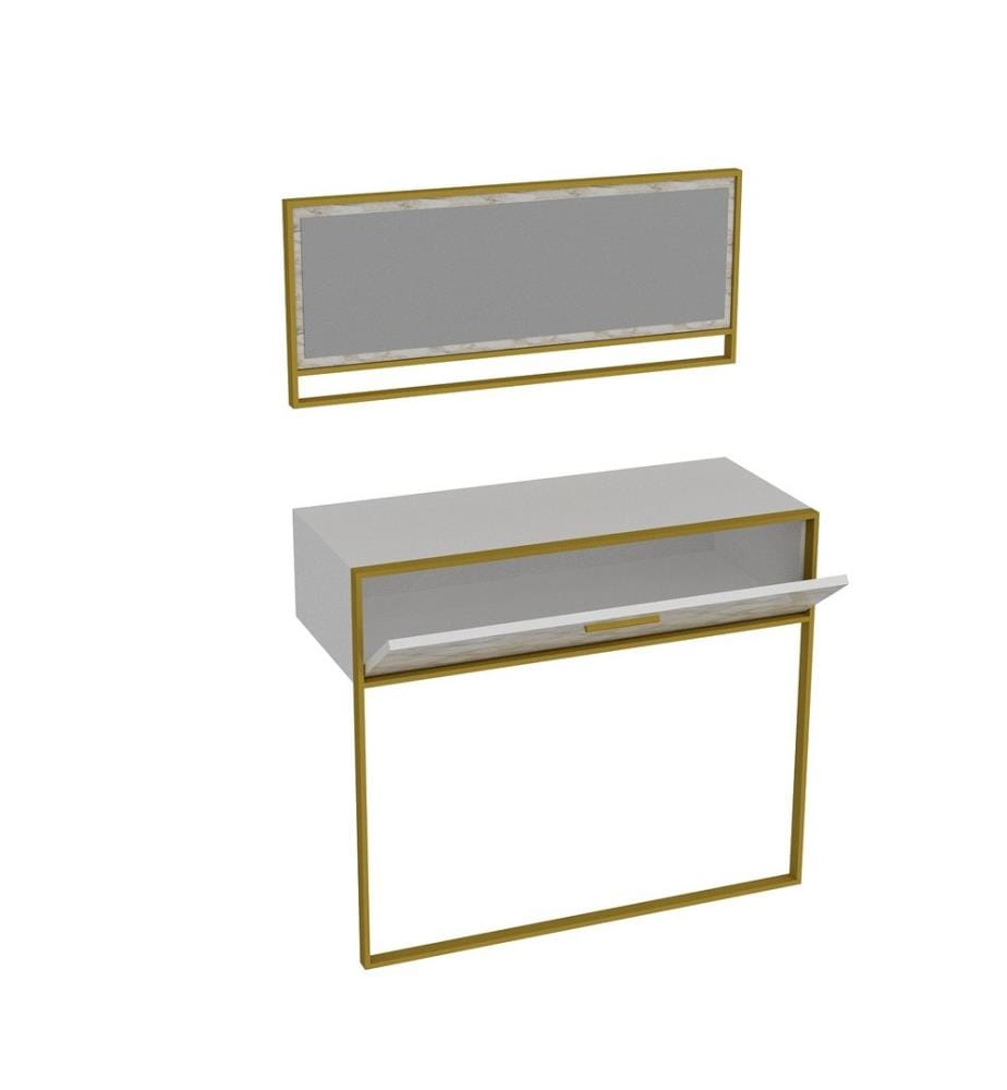 Sideboard, GoldWhite, Melamine Coated Particle Board