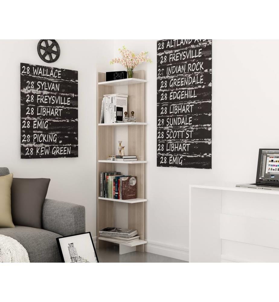 Bookshelf, CordobaWhite, Melamine Coated Particle Board