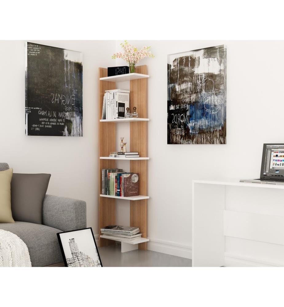 Teck, Blanc, Étagères, 170X45X22 cm, Plaque De Particules Enrobée De Mélamine