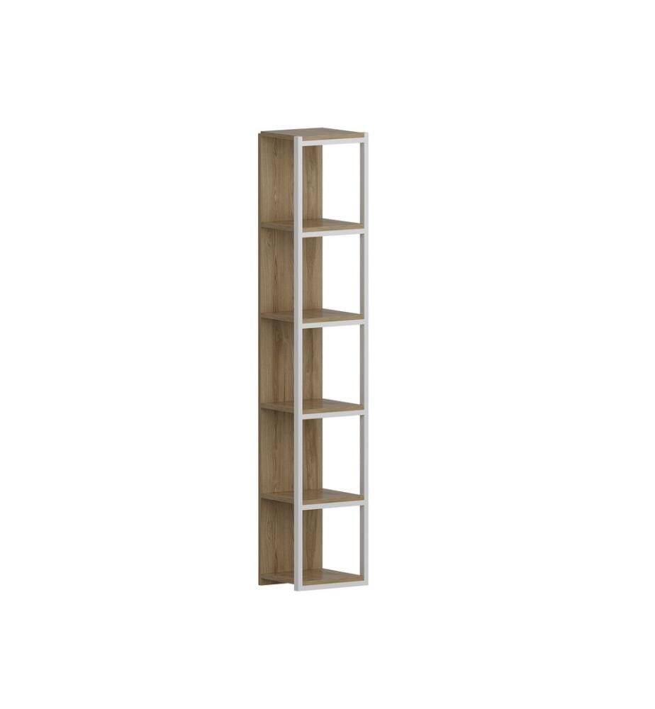 Chêne, Blanc, Étagères, 180X33,7X29,5 cm, Plaque De Particules Enrobée De Mélamine