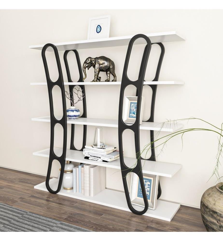 Etagère, Blanc, Noir, Panneau de particules mélaminé