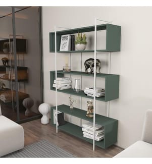 Scaffale, Verde, Bianco, Truciolato rivestito in melamina