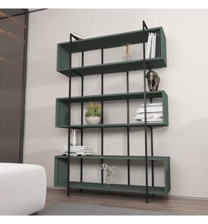 Scaffale, Verde, Nero, Truciolato rivestito in melamina