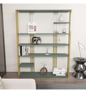 Scaffale, Verde, Oro, Pannello di particelle rivestito di melamina
